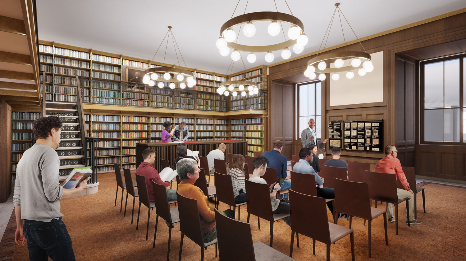 The Schwarzman Building's new Lenox and Astor Room will provide space for research and programs.